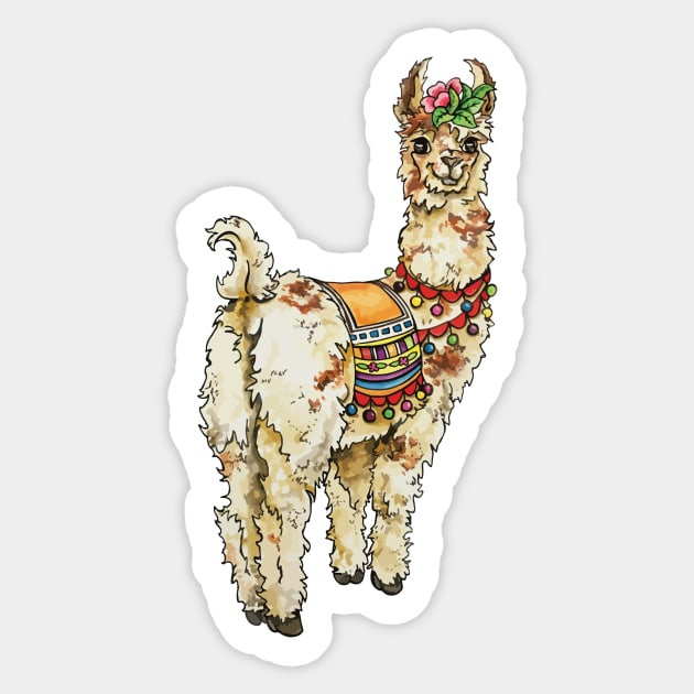 Llama Sticker by artfulfreddy